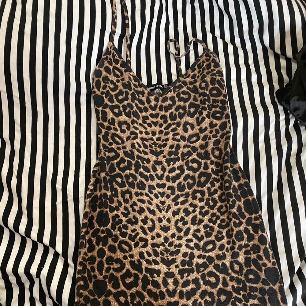 Cheetah print mini dress